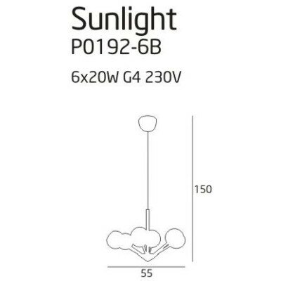 Lampa MAXLIGHT Żyrandol Sunlight x6 P0192-06B chrom OKAZJA OD RĘKI 