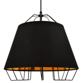 Lampa wisząca żyrandol SORENTO Black czarna 36,5 cm kuchnia jadalnia długość 110 cm